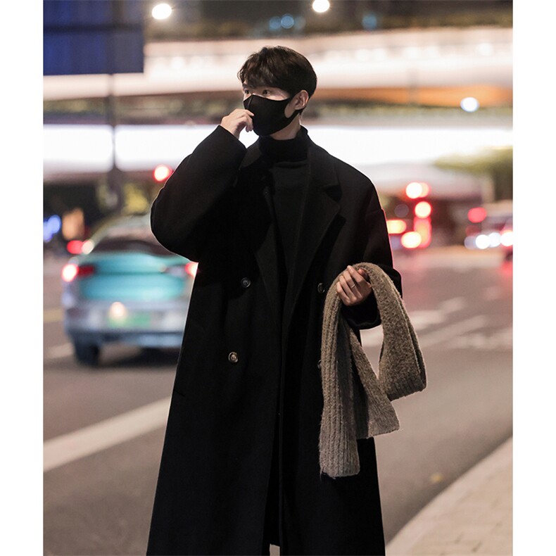 冬季毛呢外套高级感呢大衣中长款呢子风衣韩版潮流长款YF903-P128，男装风衣，电商B295