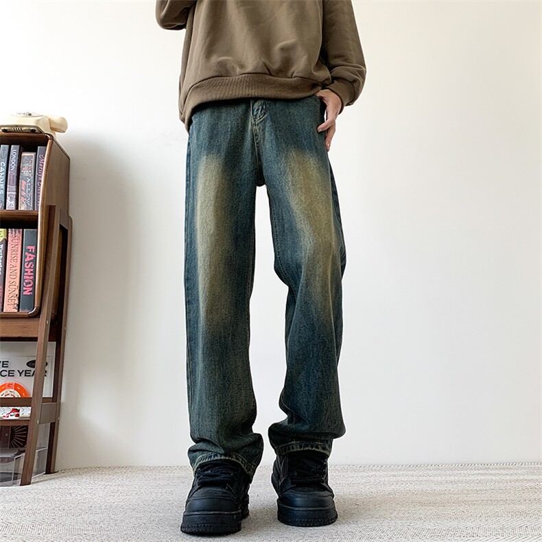 现货主推款加大码纯色直筒牛仔裤男XZ-310A-2BK305P50控78,男装牛仔裤,星座310A-2