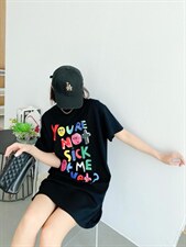 时尚休闲潮流长款T恤，女装T恤，泽妤