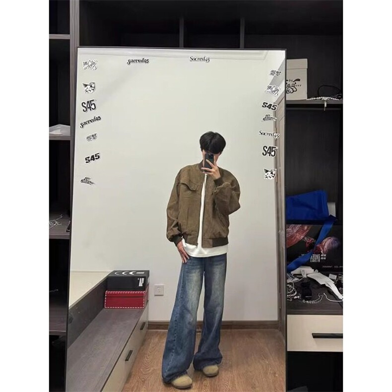【有货】重磅哈灵顿夹克棕色做旧棒球服工装夹克JK795特P73,男装夹克,星座908-1