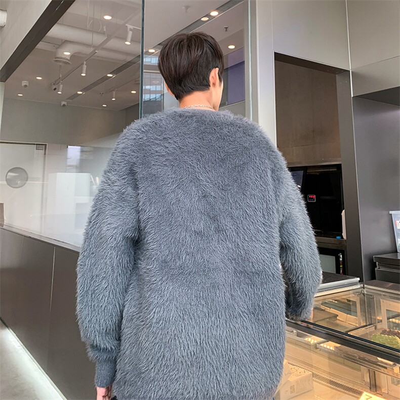 美式复古开衫毛衣新款秋冬季刺绣休闲慵懒风V领针织衫外套,男装针织衫/毛衣,星座410-7