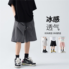 INS夏季新款双褶潮流设计宽松休闲短裤B315-K24139-特p23控48，男装牛仔裤，电商B315