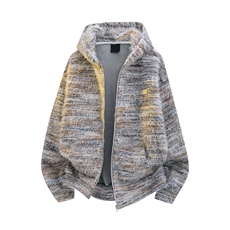 秋冬潮牌情侣美拉德油画渐变条纹毛衣男女宽松开衫外套潮针织衫，男装针织衫/毛衣，星座601-1