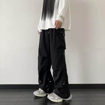 美式大口袋工装裤男女秋冬阔腿中腰显瘦休闲运动伞兵裤S731P38，男装工装外套，星座1112-1