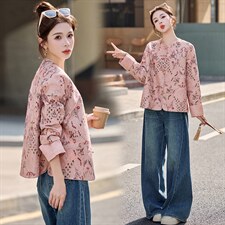 《现货》bao款重工满秀人丝提花面料手工高级花朵扣子短款上衣女，女装短外套，韩宇舍