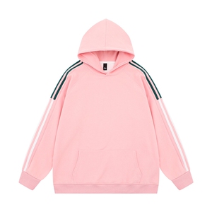 光板 得物\唯品二开 三条杠撞色拼接插肩袖连帽卫衣A71 P38图片