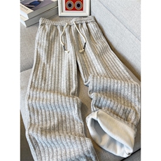现货！条纹绒面男女新款慵懒宽松长裤-LK80209-特批30，男装休闲裤，电商A061