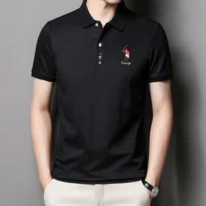 男士夏季短袖POLO衫2023新款时尚潮流简约纯棉短袖T恤男装上衣P55图片