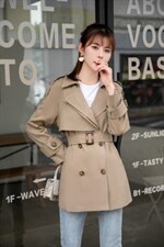 秋季新款短款风衣小外套。，女装风衣，艾美欧歌