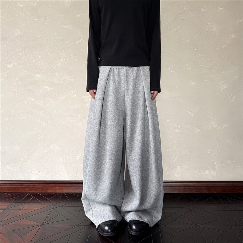 休闲裤子2025春季新款懒人阔腿糯米裤垂感高腰显瘦女休闲裤,男装休闲裤,星座506A