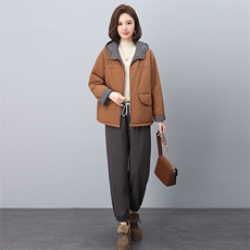 叶笙衣套装1187-115拼接撞色连帽加厚套装，女装套装/套裙，叶笙衣