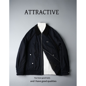 哈灵顿微阔巴恩风拼接翻领外套棉衣棉服夹克A329-JM3591-P145图片