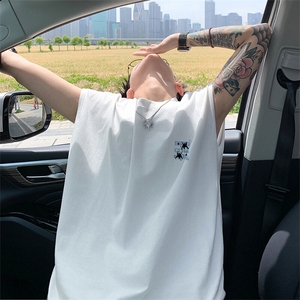 可48小时发货支持抖音得物来样二开240克重磅美式纯棉背心无袖t恤图片
