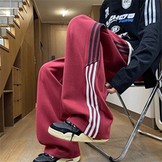 休闲裤男秋冬新款港风宽松刺绣华棉复合牛奶丝学生卫裤K6098-P46，男装休闲裤，星座214-3