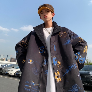 TP30W310两面穿风衣外套新款白底棒球服韩版宽松时尚夹克上衣图片