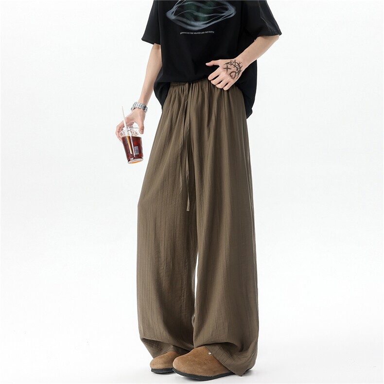 8XL-M棉麻休闲裤男防蚊裤冰丝宽松阔腿裤肌理感拖地裤男K9133P58,男装休闲裤,电商D206-1