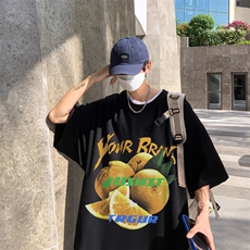 落肩袖重磅短袖t恤夏创意水果印花港风半袖上衣XZ514-2-1295-P28，男装T恤，星座514-2(原B239)