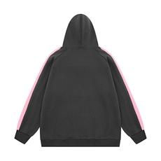 光板得物\唯品二开条纹撞色拼接连帽卫衣A69P38，男装卫衣，电商A247
