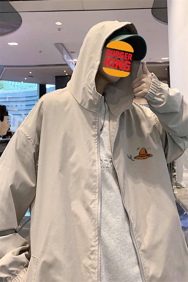 ！春秋新款港风休闲连帽夹克男宽松外套男装DJK245-P45图片