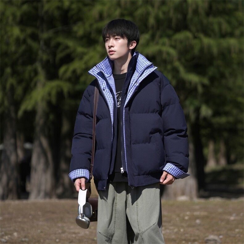 冬季新品得物美式潮流高品质格子加绒加厚棉衣外套棉服MY5566-P88,男装棉衣,星座610B-1