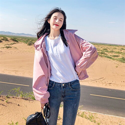 【正常发货】港风休闲短外套棒球服潮连帽长袖2022春秋新款外套女图片