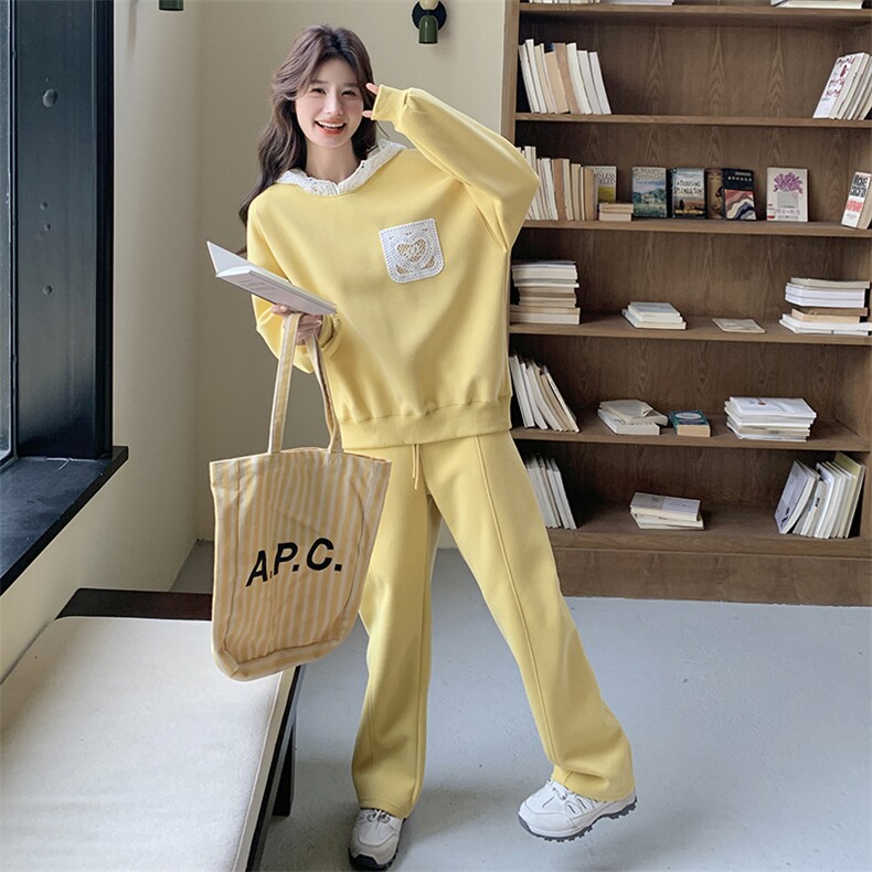 春装新款！大量现货！蕾丝拼接卫衣两件套2C13-8907-P18-K248图片