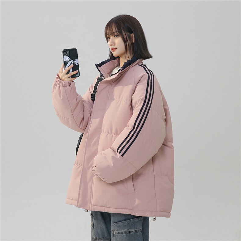 ！冬季条纹五防立领加绒加厚棉衣情侣撞色棉服外套MY7777-P68,男装棉衣,星座610B-1