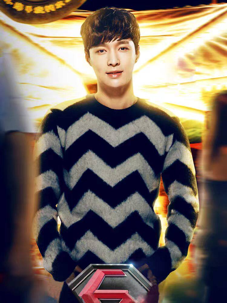 2025年秋季长袖青春流行套头圆领，男装羊毛衫，圣强羊绒