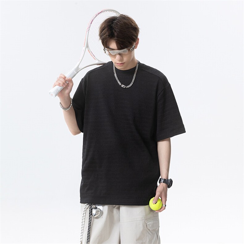 纹理简约圆领短袖t恤男 xh114-特p28图片