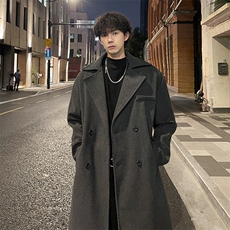 秋冬重磅时尚毛呢大衣男潮百搭风衣外套宽松MN9571/P100加棉P110，男装风衣，电商B316