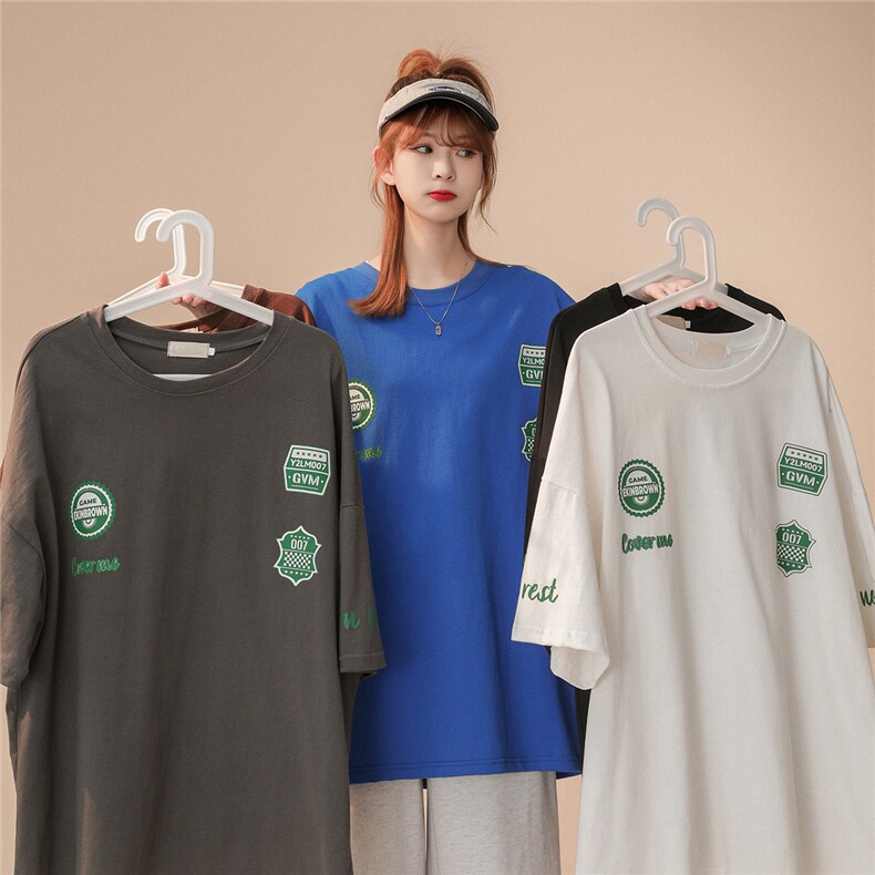 1中性风港风日系休闲情侣大码潮风短袖T恤DT7638P30控45,男装T恤,星座226-2