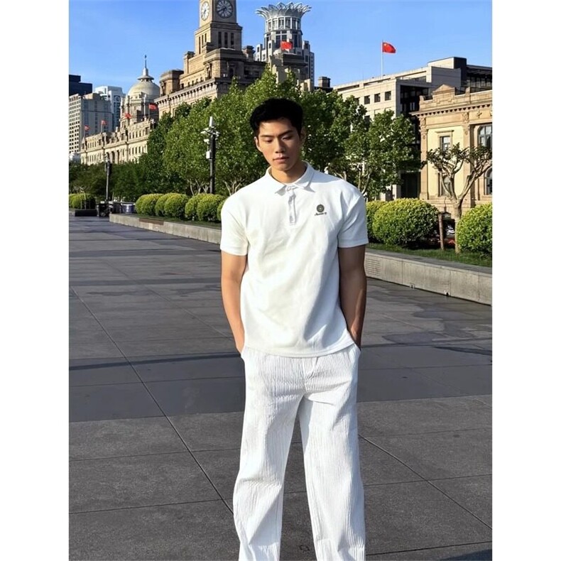 网图现货夏季美式复古翻领POLO衫男T9001/特P30,男装T恤,星座205-3