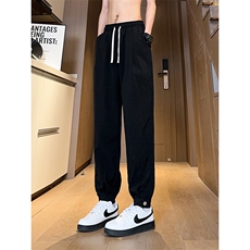 现货早秋百搭垂感搭扣休闲裤女宽松束脚裤男K706-P45控68，男装休闲裤，星座205