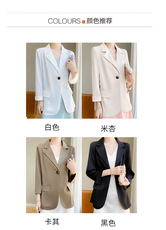 2025年夏季西装领一粒扣长袖宽松型气质百搭西装面料，女装西装，佳绒高端店