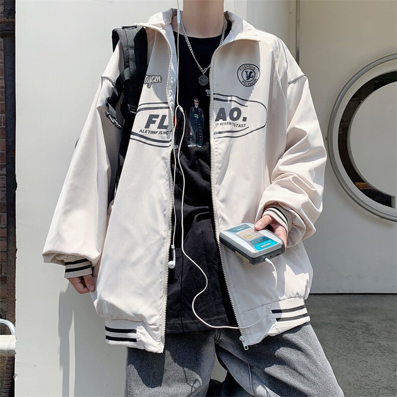 夹克男女春秋季美式宽松情侣棒球服oversize外套JK055-P58,男装夹克,星座308B-1