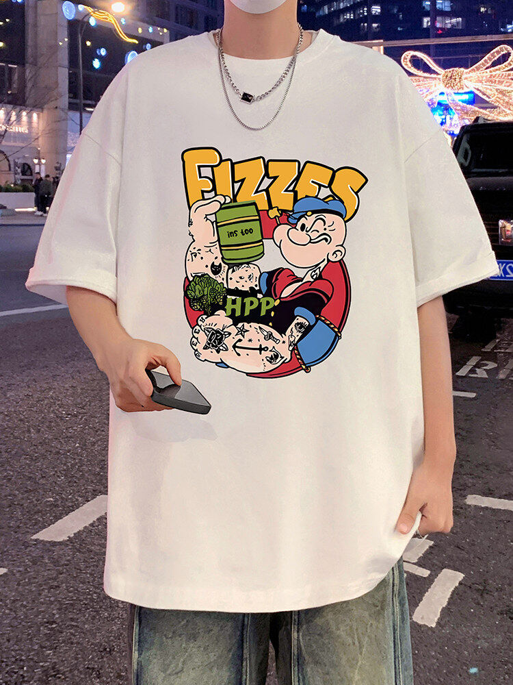 T857大码宽松纯棉运动圆领体恤衫oversize短袖T恤男重磅T,男装T恤,星座304A-1