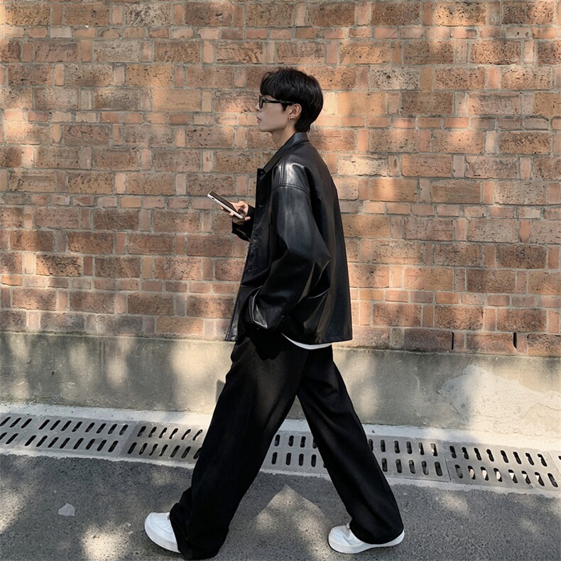 现货百搭男士PU皮外套潮情侣款皮夹克,男装夹克,星座510-1