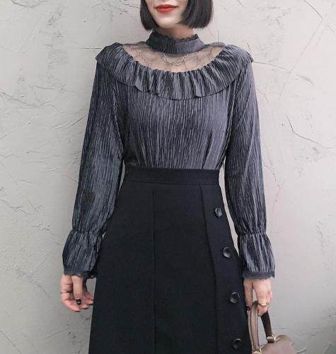 【丝绒拼接打底衣】春季新款，女装，易霏金熙