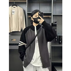 开衫毛衣男立领撞色针织外套男生休闲毛线衣服冬装MY0467-P55，男装针织衫/毛衣，星座308B-2