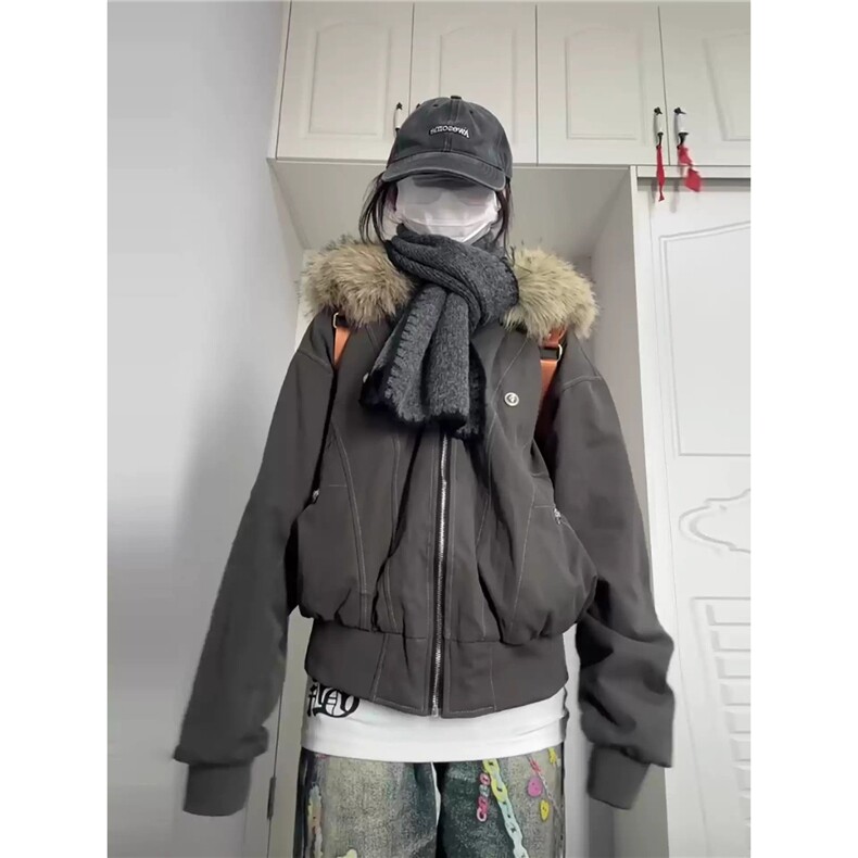 美式棉服女款2025新款冬季棉衣座山雕派克服小个子短款棉袄外套潮,男装棉衣,星座1210-1