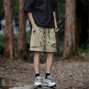 美式机能风工装短裤男夏季宽松休闲五分裤子潮牌中裤,苏联穿搭男图片