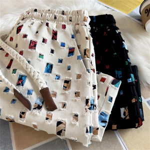 23新款美式毛边破洞短裤A316-1K1126P45控58图片