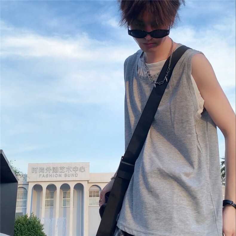 C536P26夏装男生背心夏装短袖纯色,男装背心/马甲,星座512-6