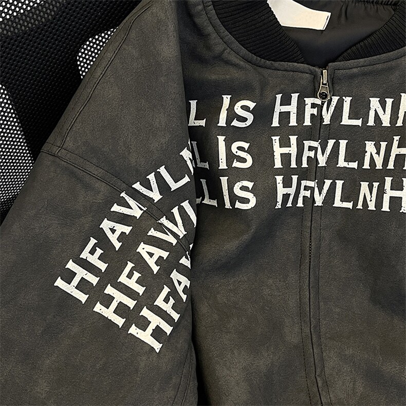 美式高街立领夹克外套男女秋冬季节hiphop潮牌字母印花棉服棒球服,男装夹克,星座505-2（原电商A260-1)