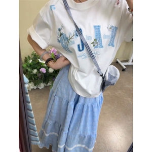 H0738-P35 刺绣小香风短袖T恤女图片