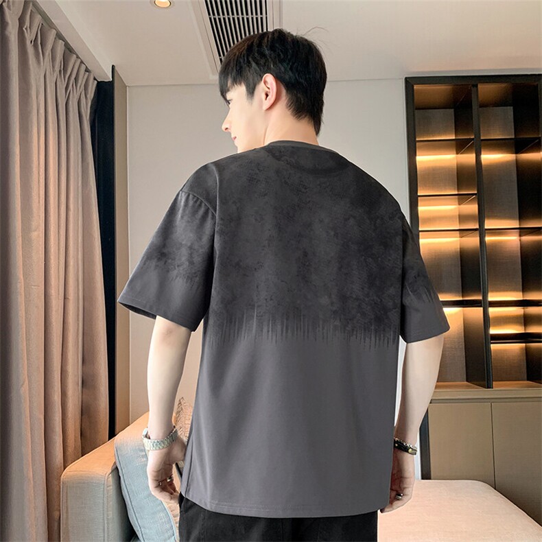 潮牌满印圆领短袖男士T恤休闲时尚夏季薄款宽松大码夏装半袖,男装T恤,星座1107-1