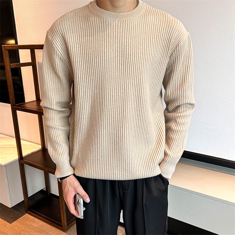 条纹男生秋冬厚款毛衣针织衫圆领套头MY6004-P47,男装针织衫/毛衣,星座1012-1