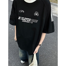 夏季美式高街重磅纯棉三条杠织带撞色男女短袖T恤ZD650-特P30，男装T恤，电商A486-1