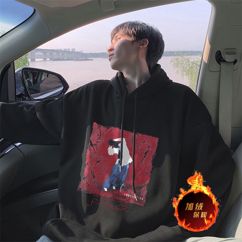 抖音得物供货可提供视频秋冬重磅美式宽松连帽卫衣DL2077,男装卫衣,电商A486