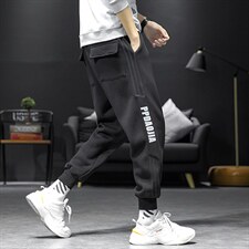 2023春季新束脚裤沙发墙模特男条纹印花大码学生九分卫裤K69-P40,男装休闲裤,电商A082